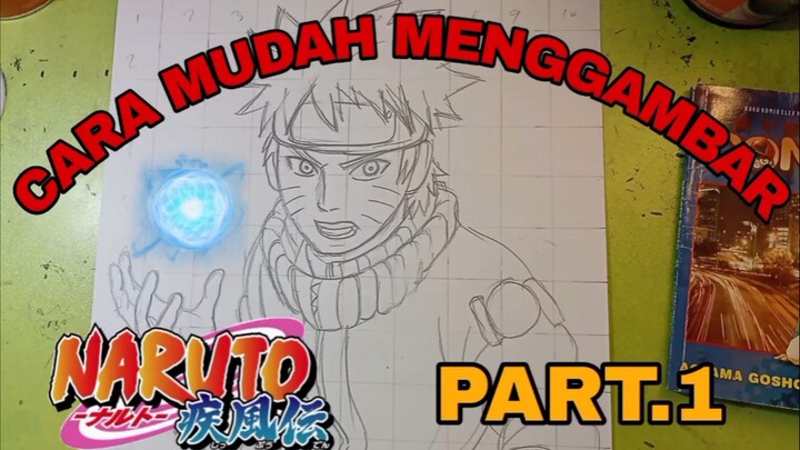 cara mudah menggambar anime Naruto part.1 sketsa