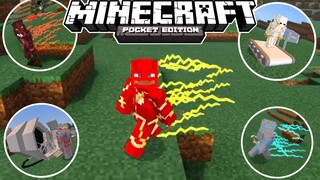 แจก+รีวิวแอดออนเดอะแฟลชโครตเจ๋ง!!มีชุดและเอฟเฟคสมจริงมากเหมือนในหนัง Minecraft pe 1.16.221 Addon