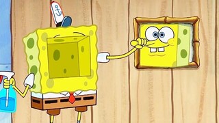 SpongeBob rubs Mr. Krabs’ money with his body, turning 1 dollar into 2 cents, 2 cents into 1 cent, a