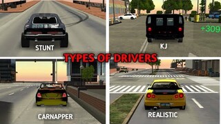 Types of Drivers in Car Parking Multiplayer