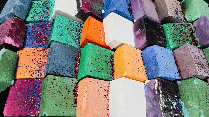 Multicolor Blocks Gym Chalk ASMR | Super Soft & Oddly Relaxing