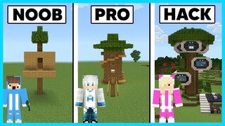 MIPAN & ZUZUZU Buat Rumah Pohon NOOB VS PRO VS HACKER! CHALLANGE TERSERU Di Minecraft