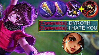 DYRROTH NEW BUILD + DAMAGE HACK | TOP GLOBAL DYRROTH BEST BUILD & EMBLEM