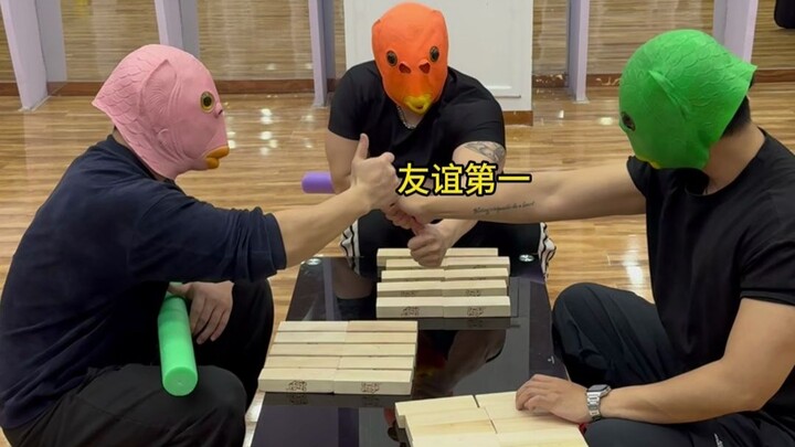 The wood blocks are sorting colors, and you three seem to be sorting out life and death.