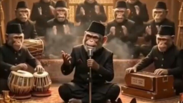 🐒😂 Funny Monkey Qawwali! 🎶🔥#MonkeyQawwali #AIVideo #Funny