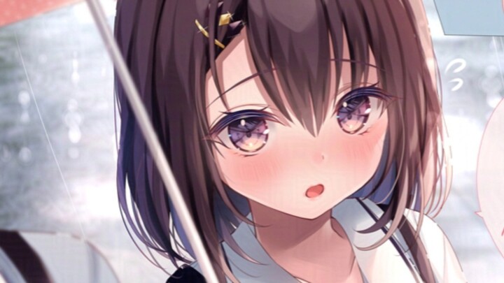 The gloomy classmate musters up the courage to share an umbrella with you!