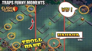 Clash Of Clan Builder Base Funny Moments √ Troll Base √ Trap Funny Compilation Part-4