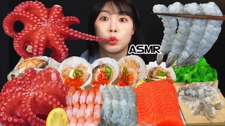 ASMR 해물 & 회 먹방 (가리비,문어,낙지,전복,연어,새우) MUKBANG SEAFOOD (OCTOPUS,SCALLOP,SALMON,SHRIMP)