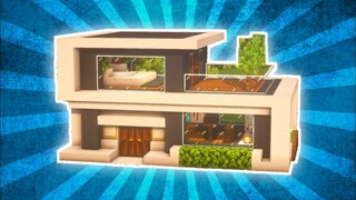 Minecraft : How to Build Starter Modern House Tutorial (#10)