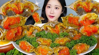 [ONHWA] Suara mengunyah kepiting kecap!🤤🧡Kepiting mentah kecap🦀