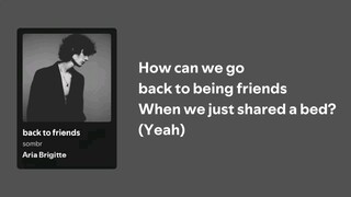 back to being friends