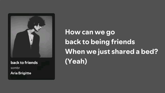 back to being friends