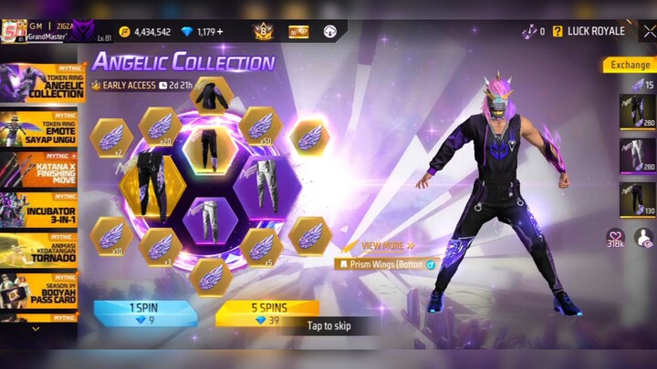 Spin celana angel ungu ff terbaru duluan🪽