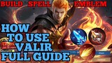 How to use Valir guide & best build mobile legends gameplay