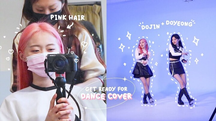 Idol Professional College Student Dance Cover VLOG | Dyed Pink Hair and Shot with My Sister for Kep1