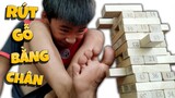 Tony | Thử Thách Lấy Chân Rút Gỗ - Jenga With Finger