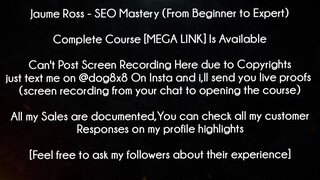 Jaume Ross Course SEO Mastery (From Beginner to Expert) download