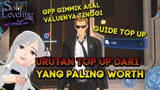 URUTAN TOP UP DARI YANG PALING WORTH MENURUT GW SOLO LEVELING ARISE