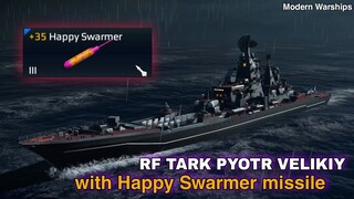 Modern Warships: RF TARK PYOTR VELIKIY with Happy Swarmer missile. online match gameplay.
