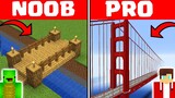 Minecraft NOOB vs PRO: SAFEST BRIDGE BASE by Mikey Maizen and JJ (Maizen Parody)