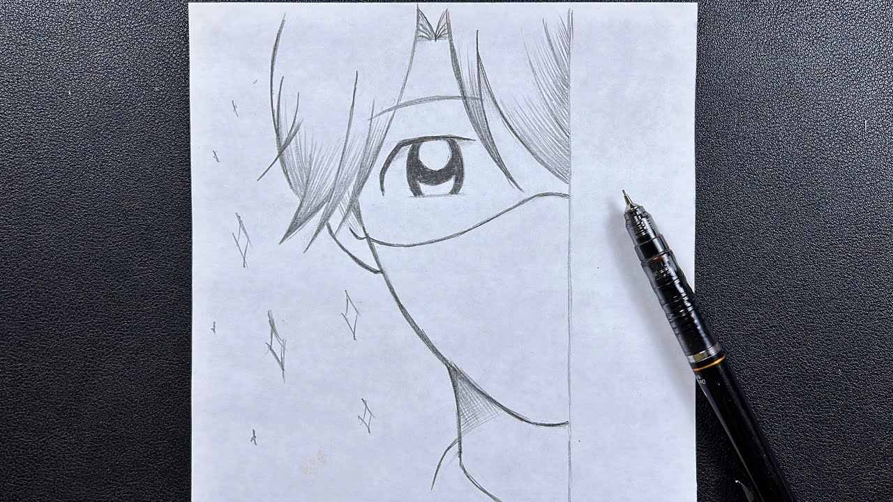 Easy anime drawing | how to draw cute anime boy wearing a mask - half face - Bstation Easy anime drawing | how to draw cute anime boy wearing a mask - half face - Bstation