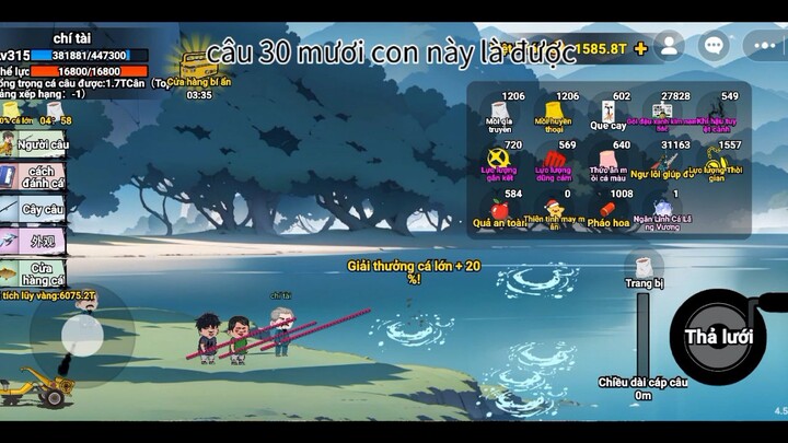 cần câu mới và chiêu mới của sở y cụ