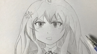 Speed drawing Taiga Aisaka - toradora โทระโดระ! ยายเสือใสกับนายหน้าโหด