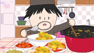 [Food Animation] Eating curry for three meals a day: curry rice, curry noodles, and curry dumplings