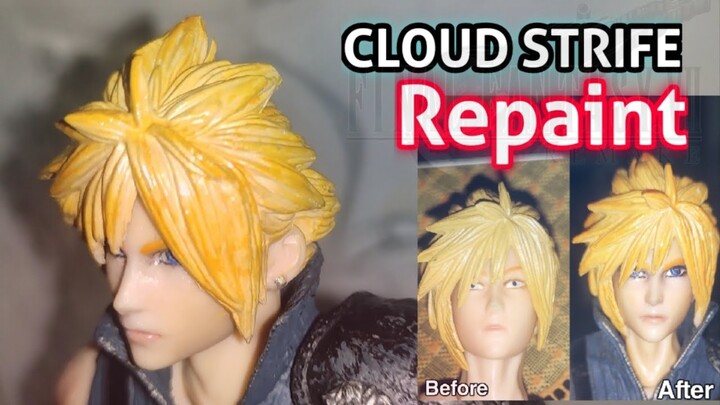 FFVII Cloud Strife [Repaint/Custom] Action Figure Play Arts Kai Final Fantasy 7 Advent Children KO