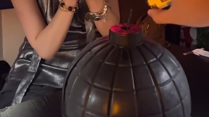 Friends prepared a "bomb cake" for the woman, but her expression lit up the moment she opened it
