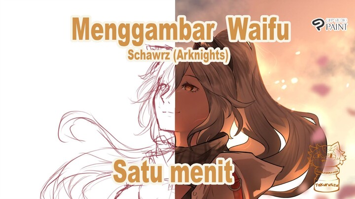 Menggambar Waifu satu menit - Schawrz (Arknights) -