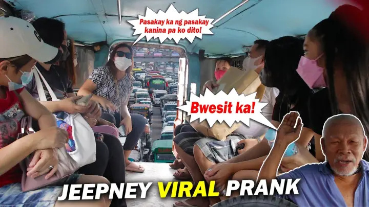 Jeepney Viral Prank "Bwesit WAG MO isakay lahat!"