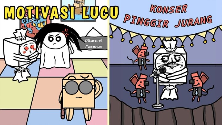 Motivasi Lucu Pinggir Jurang Ft. Pocong Kotak, Moti, Kunti Kotak | Animasi Indonesia