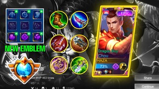 CHOU TOP GLOBAL NEW EMBLEM AND BUILD SET | NEW META GAMEPLAY  2022 - MLBB