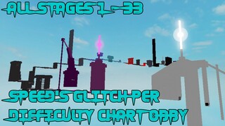 Speed's Glitch Per Difficulty Chart Obby [All Stages 1-33] (ROBLOX Obby)