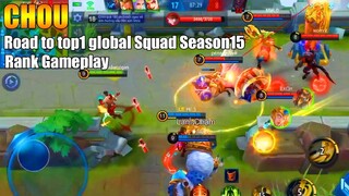 Chou gameplay K2 Zoro | Road to top1 global Squad Season15