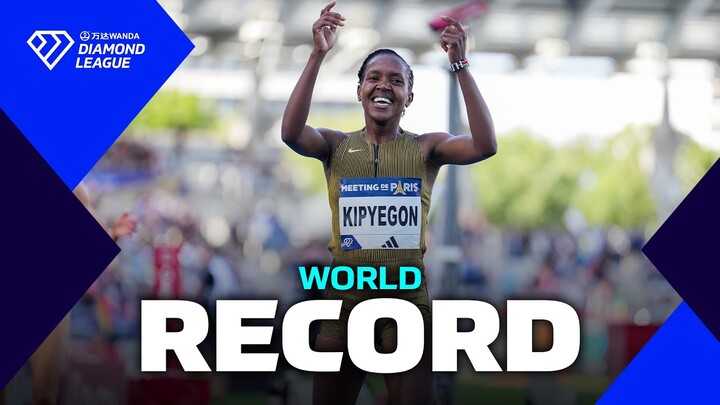 Faith Kipyegon sets new 1500m WORLD RECORD in Paris - Wanda Diamond League 2024