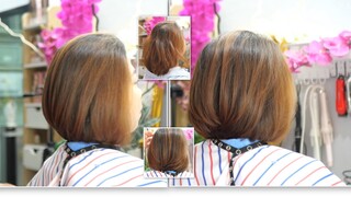 Beautiful Bob haircut for thin hair ตัดผมบ็อบ สวย สวย สำหรับ สาวผมบาง