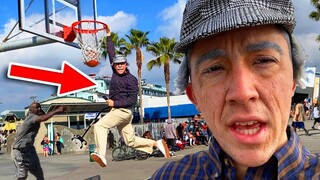 GRANDPA SLAM DUNKS ON TRASH TALKING HOOPERS! *ankles broken*