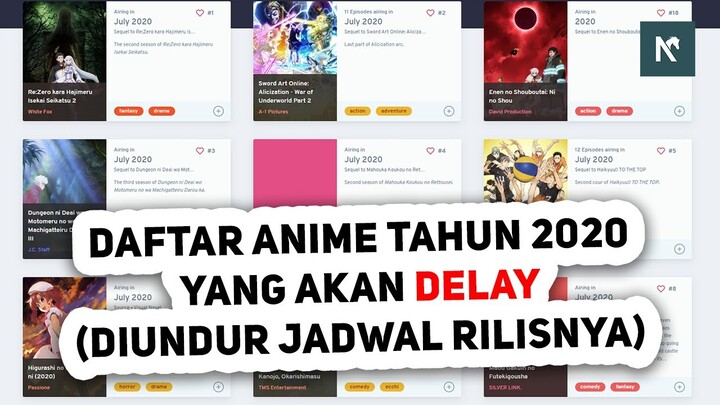 DAFTAR ANIME 2020 YANG DITUNDA DELAY - Berita Wibu