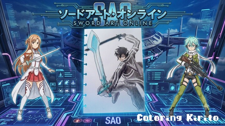 King Harem Akhirnya Selesai | Draw Kirito from Sword Art Online (Coloring x Cinematic)