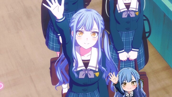 ❤️ الفتاة الصغيرة ذات الشعر الأزرق التي ترفع يدها كالمعتاد ❤️