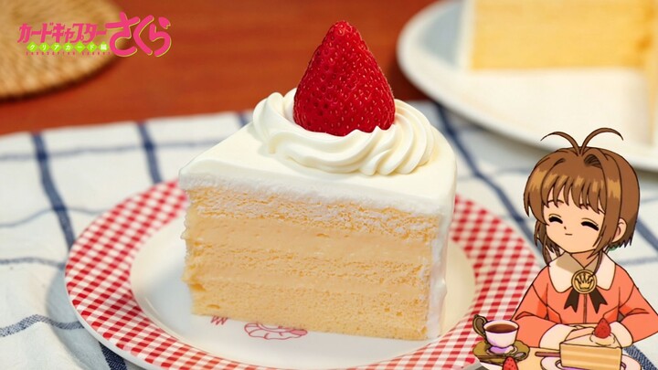 Kue krim stroberi untuk minum teh sore hari milik Sakura, sangat menggemaskan!! Mama Tomoyo memang j