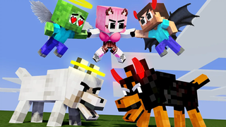 Monster School Angel Baby Zombie War Devil Herobrine เพราะ Wolf - Sad Story - Minecraft Animation