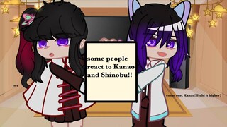 Some people react to Shinobu and Kanao Kocho! || Demon Slayer ||