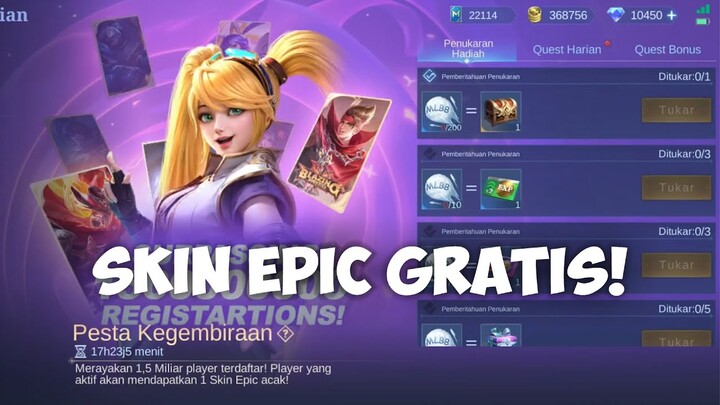 EVENT SKIN EPIC GRATIS 1,5 NGERAYAIN MILIAR DOWNLOAD - MOBILE LEGENDS