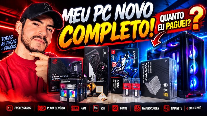 MONTEI UM PC MONSTRO!  Todas as PEÇAS + QUANTO PAGUEI no PC NOVO!