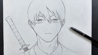 How to draw aki hayakawa from chainsaw man step-by-step