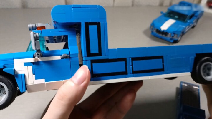 [MOC Sharing] The Hot Wheels Mustang transport set made of building blocks has been materialized!