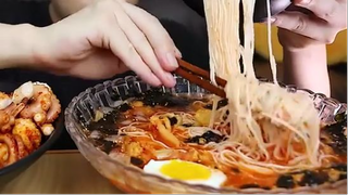 Cơm bạch tuộc cay MUKBANG #amthuc #monngon